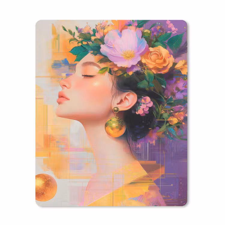 Muismat - Abstract - Vrouw - Bloemenkroon - Goud — 1
