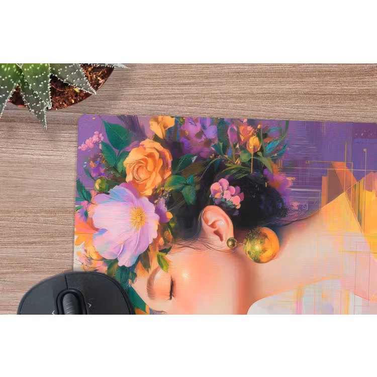 Muismat - Abstract - Vrouw - Bloemenkroon - Goud — 5
