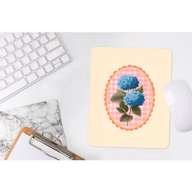 Muismat - Bloemen - Blauw - Lijst - Bladeren — 4