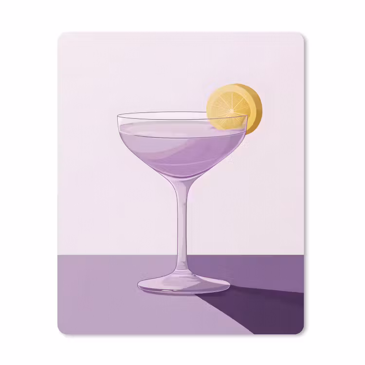 Muismat - Cocktail - Paars - Minimalistisch - Citroen — 1