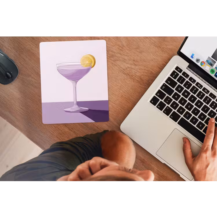 Muismat - Cocktail - Paars - Minimalistisch - Citroen — 2