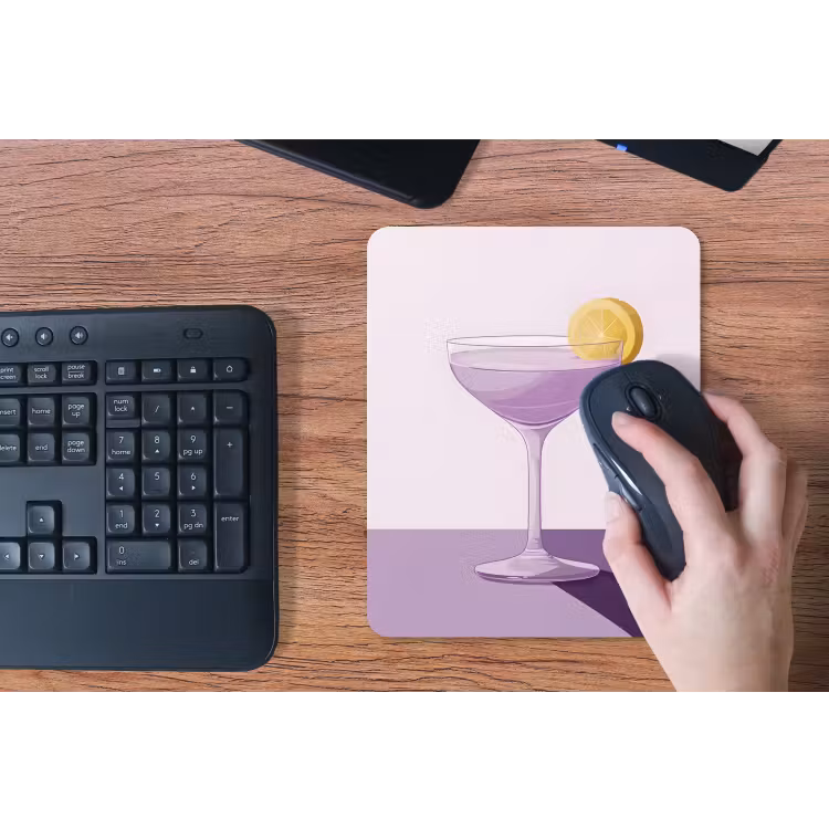 Muismat - Cocktail - Paars - Minimalistisch - Citroen — 3