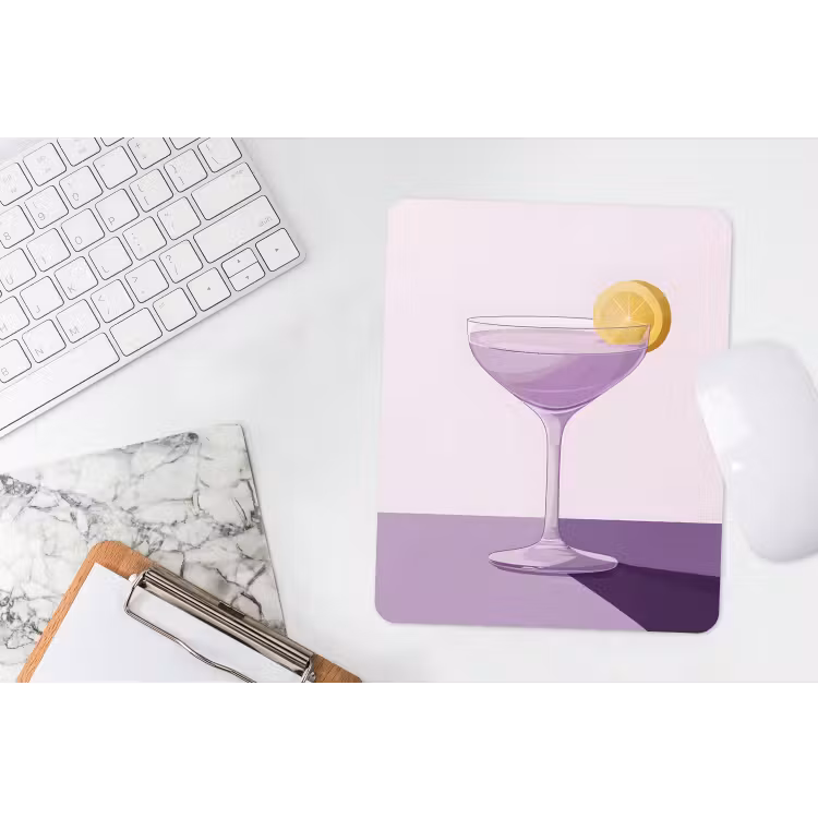Muismat - Cocktail - Paars - Minimalistisch - Citroen — 4