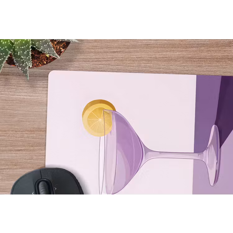 Muismat - Cocktail - Paars - Minimalistisch - Citroen — 5