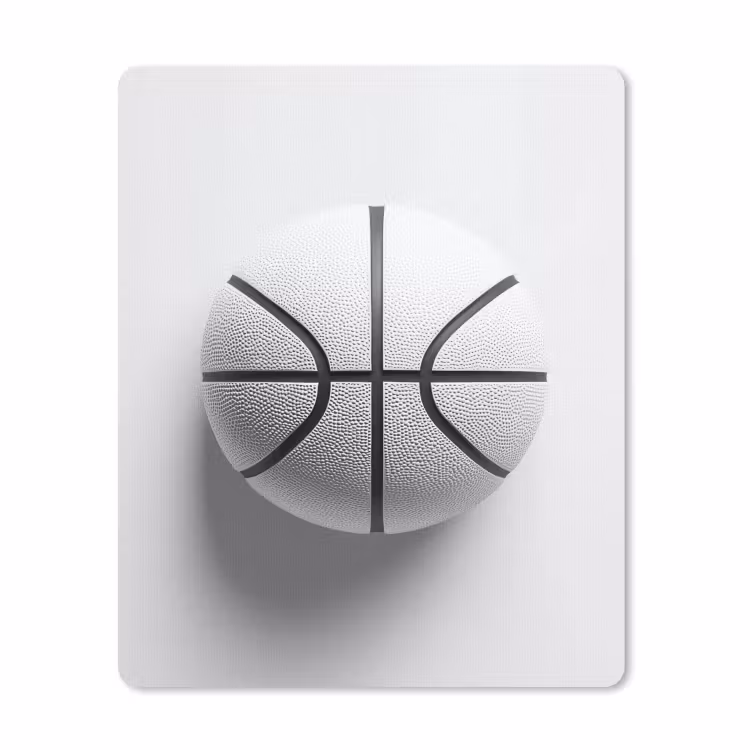 Muismat - Basketbal - Wit - Schaduw - Lijnen — 1