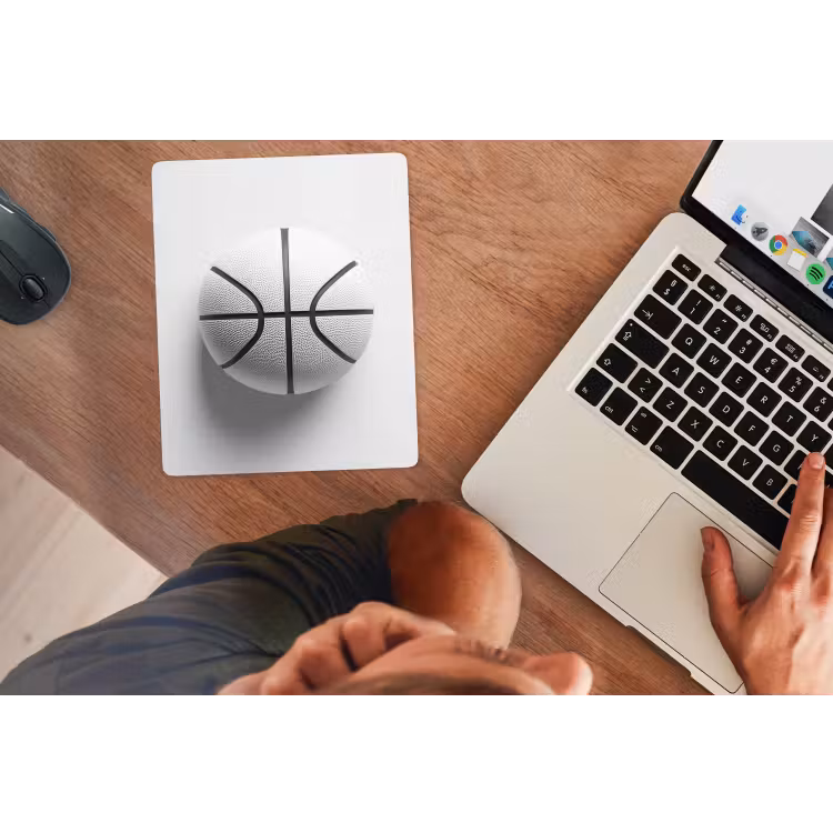 Muismat - Basketbal - Wit - Schaduw - Lijnen — 2