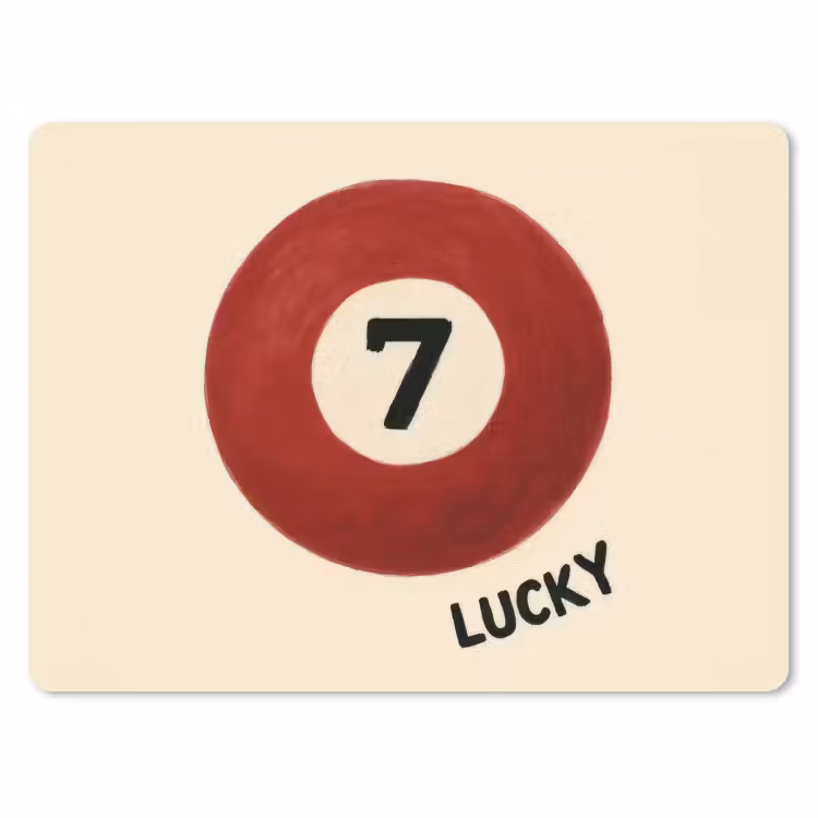 Muismat - Cirkel - Zeven - Lucky - Rood — 1