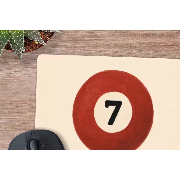 Muismat - Cirkel - Zeven - Lucky - Rood — 4