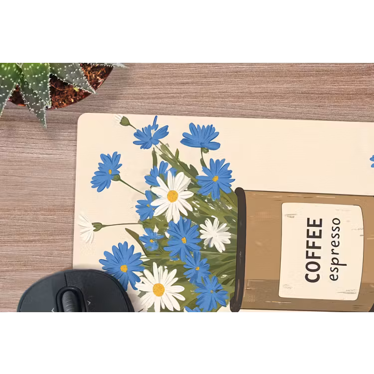 Muismat - Coffee - Blik - Minimalistisch - Bloemen — 5