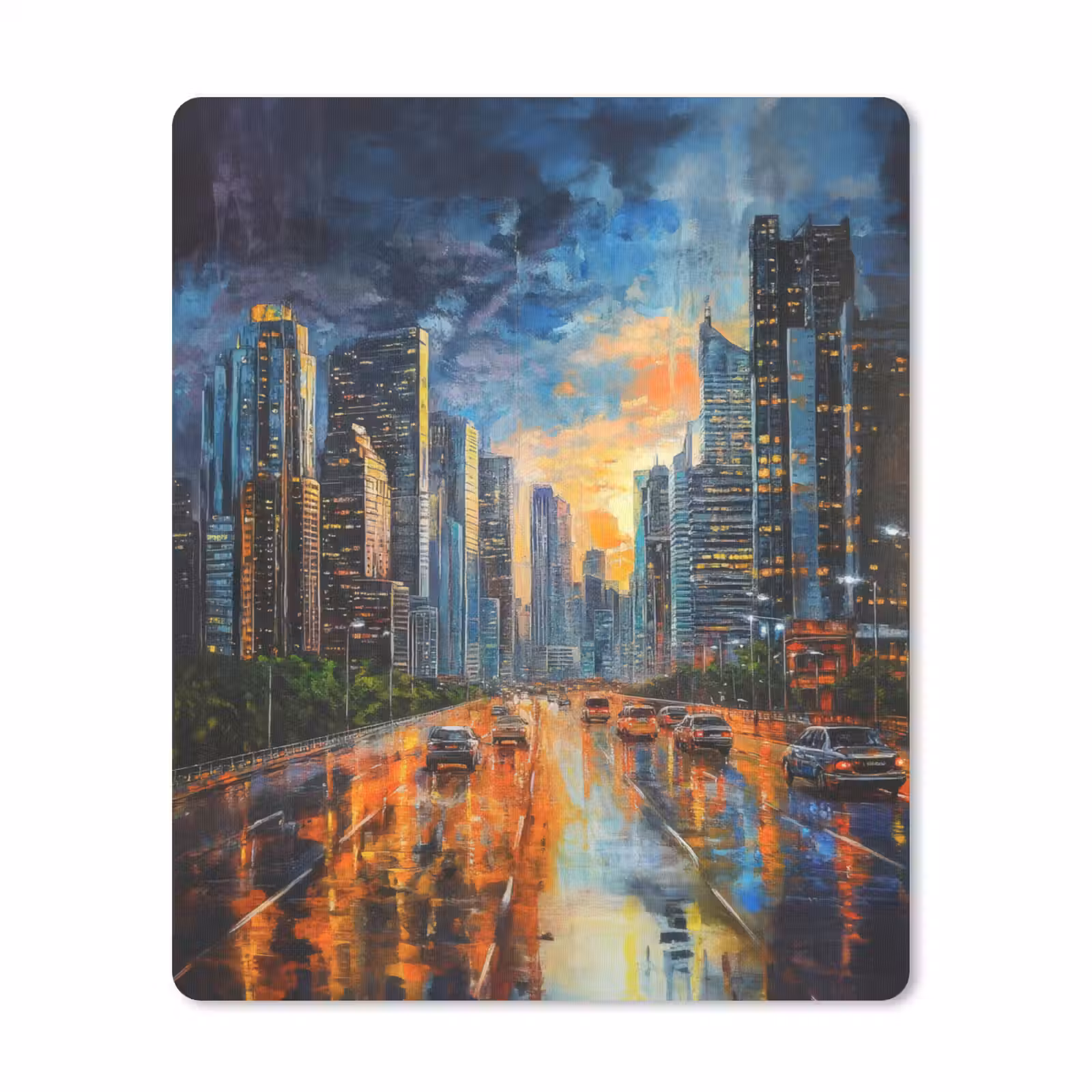 Muismat - Auto - Skyline - Zon - Blauw — 1