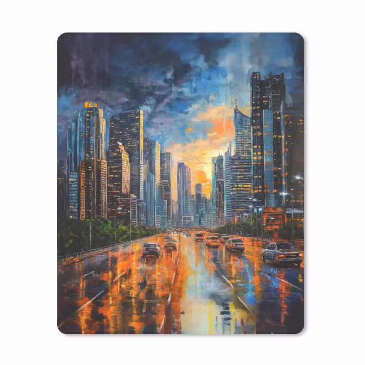 Muismat - Auto - Skyline - Zon - Blauw — 1