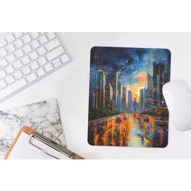 Muismat - Auto - Skyline - Zon - Blauw — 4