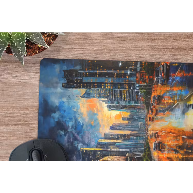 Muismat - Auto - Skyline - Zon - Blauw — 5