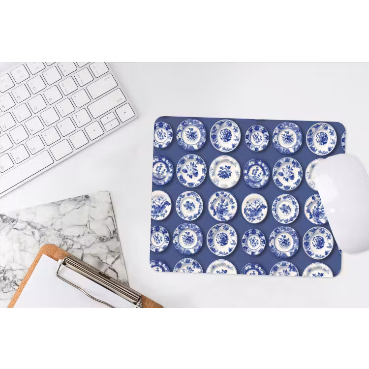 Muismat - Borden - Floraal - Blauw — 2