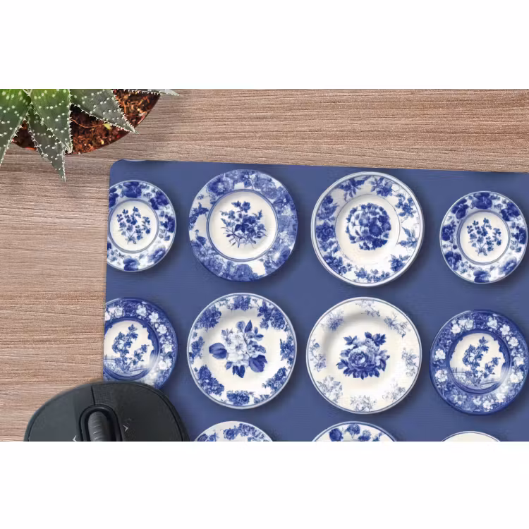 Muismat - Borden - Floraal - Blauw — 4