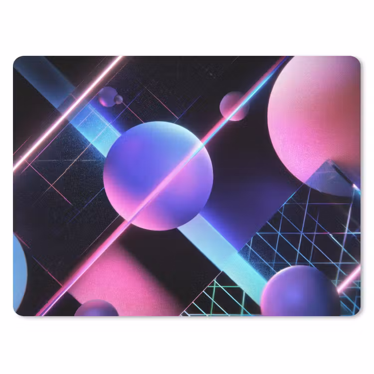 Muismat - Bollen - Neon - Lijnen - Roze — 1