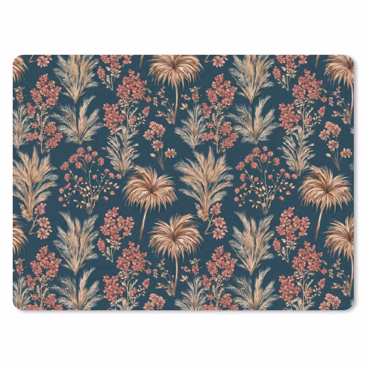 Muismat - Botanisch - Patroon - Blauw — 1