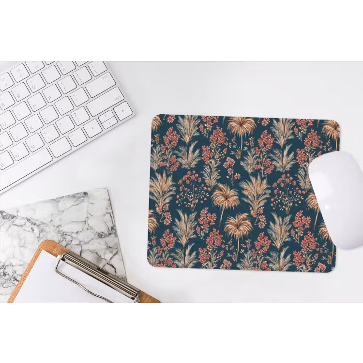 Muismat - Botanisch - Patroon - Blauw — 2