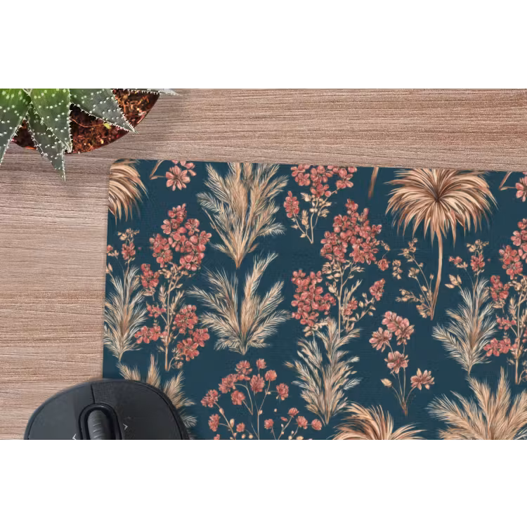 Muismat - Botanisch - Patroon - Blauw — 4
