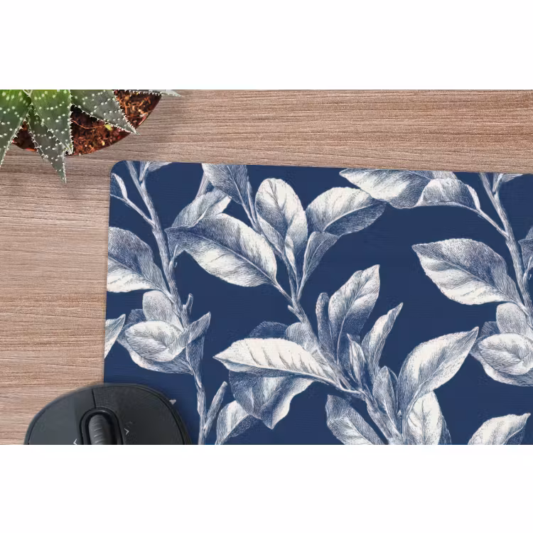 Muismat - Botanisch - Patroon - Blauw — 4