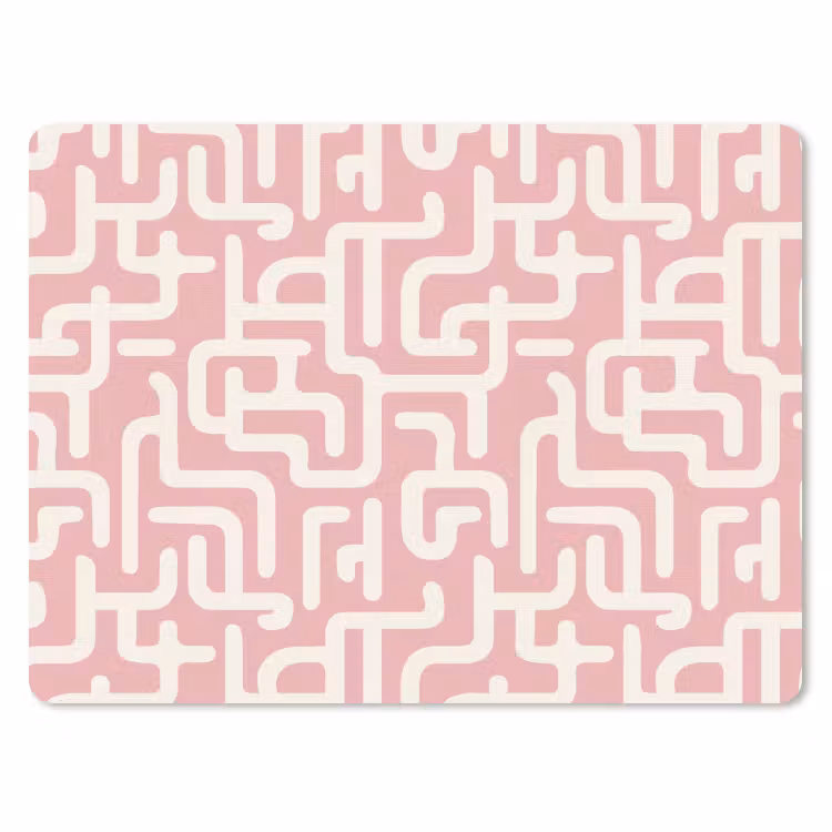 Muismat - Doolhofpatroon - Roze - Wit - Abstract — 1