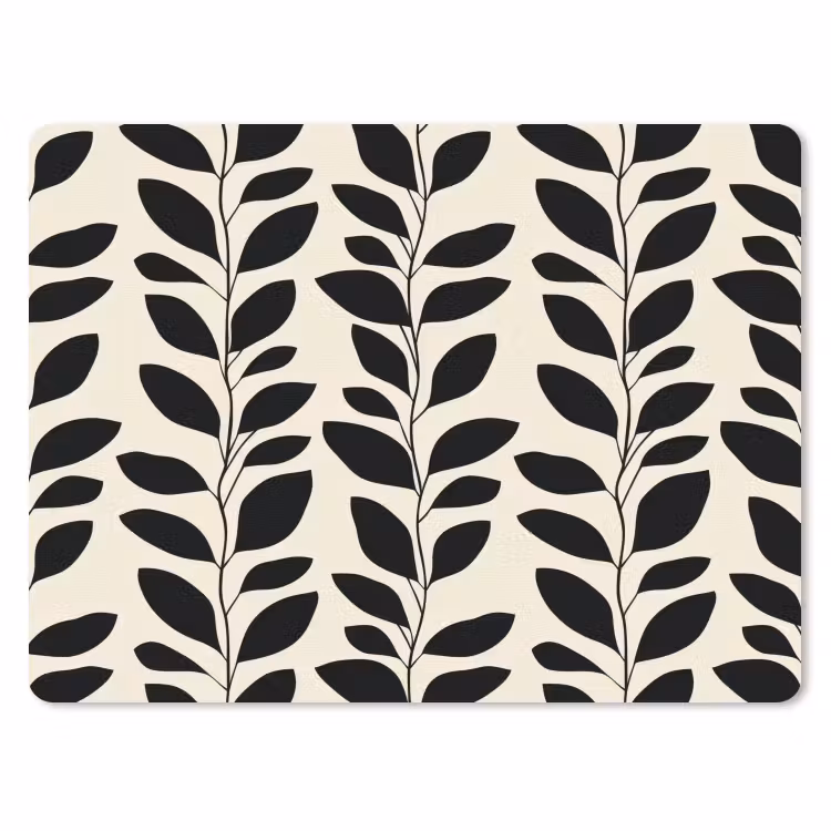 Muismat - Botanisch - Dessin - Zwart - Beige — 1