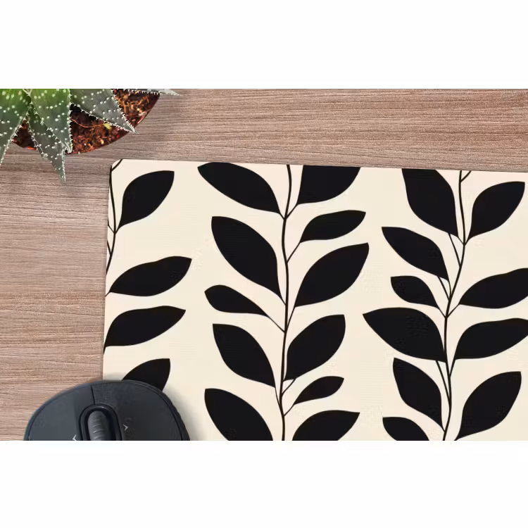 Muismat - Botanisch - Dessin - Zwart - Beige — 4