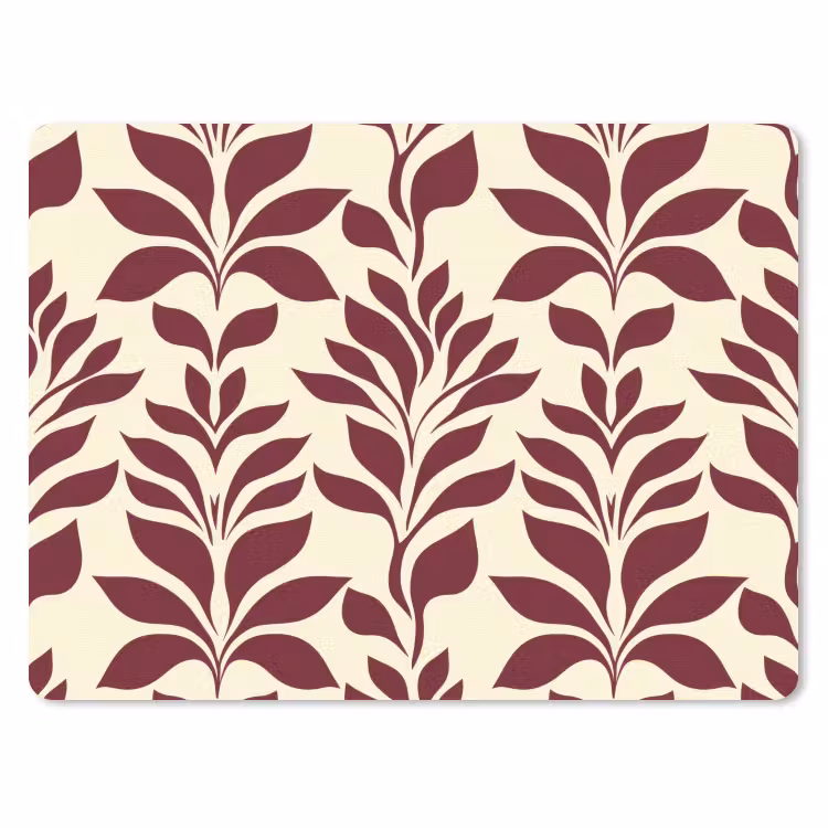Muismat - Abstract - Bladeren - Burgundy — 1