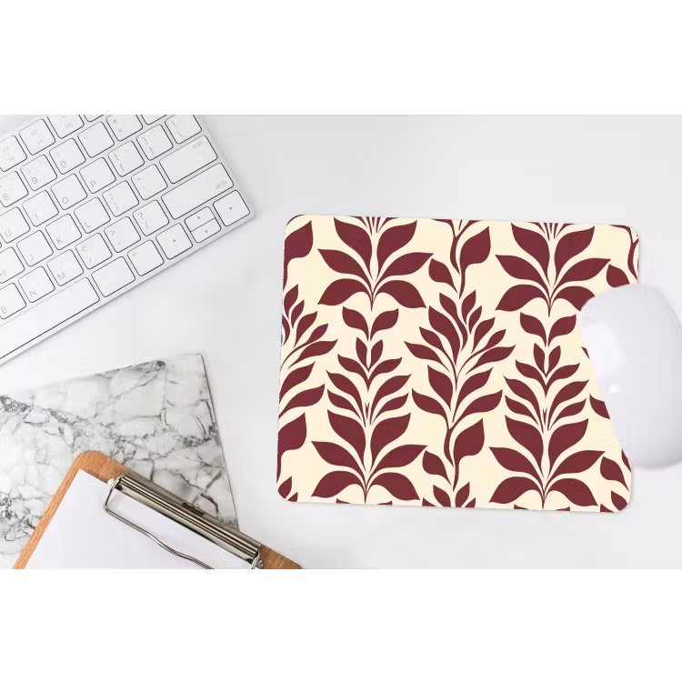 Muismat - Abstract - Bladeren - Burgundy — 2