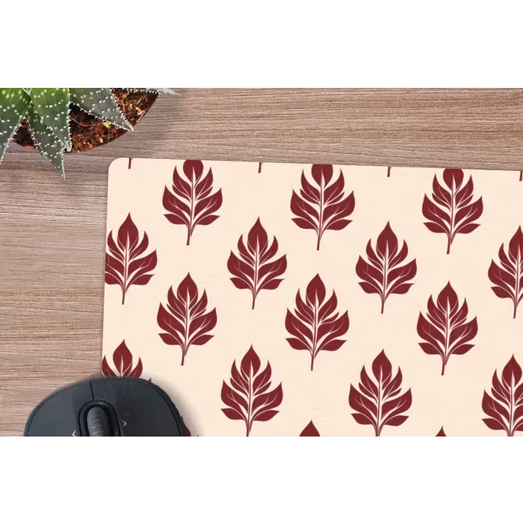 Muismat - Botanisch - Patroon - Bordeaux — 4
