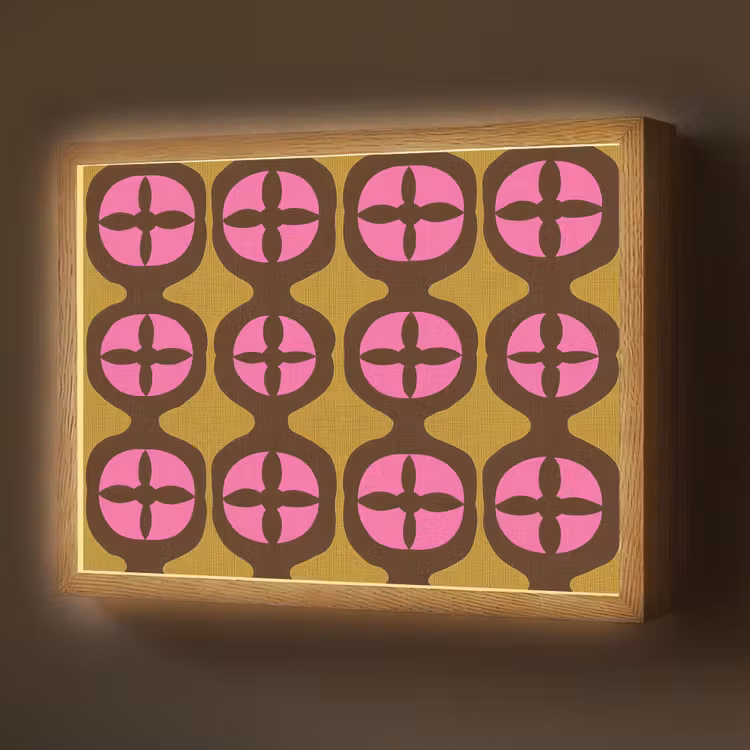 Lightbox - Wandlamp - Modern - Patroon - Roze — 1