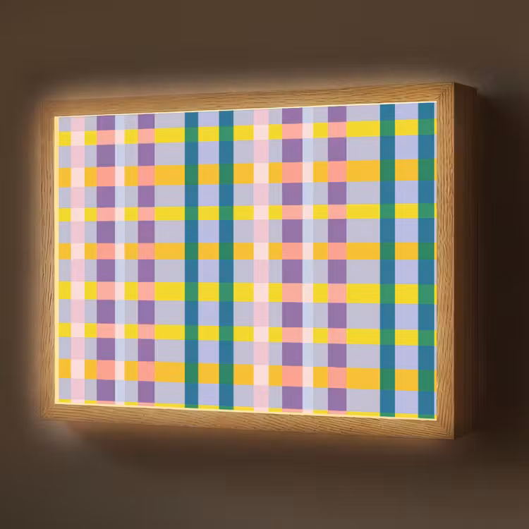 Lightbox - Wandlamp - Ruit - Patroon - Kleurrijk — 1