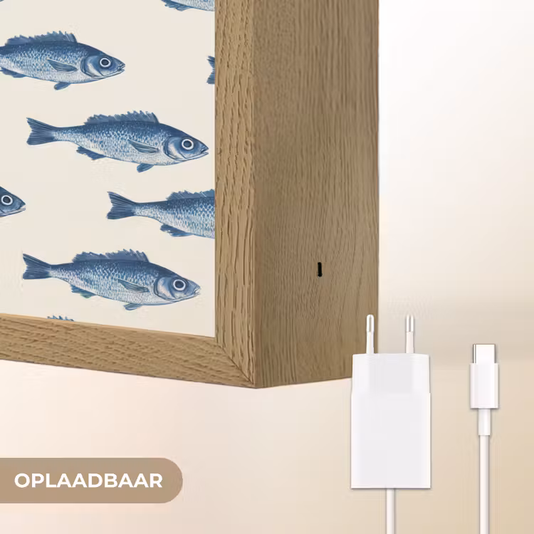 Lightbox - Wandlamp - Vis - Patroon - Blauw — 7