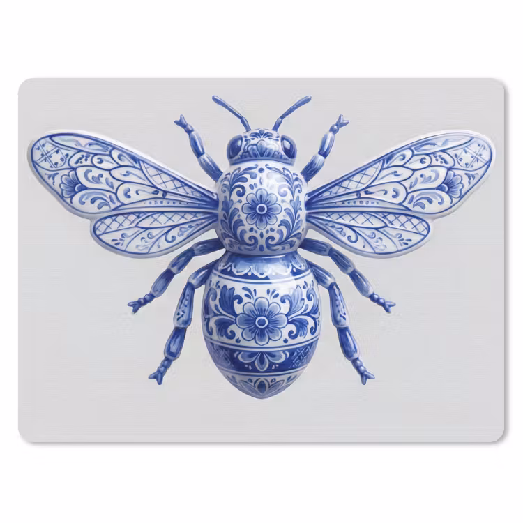 Muismat - Bij - Modern - Delfts - Blauw — 1