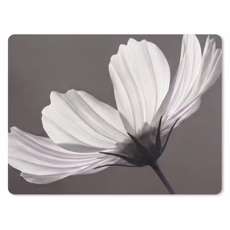 Muismat - Bloem - Minimalistisch - Zwart - Wit — 1