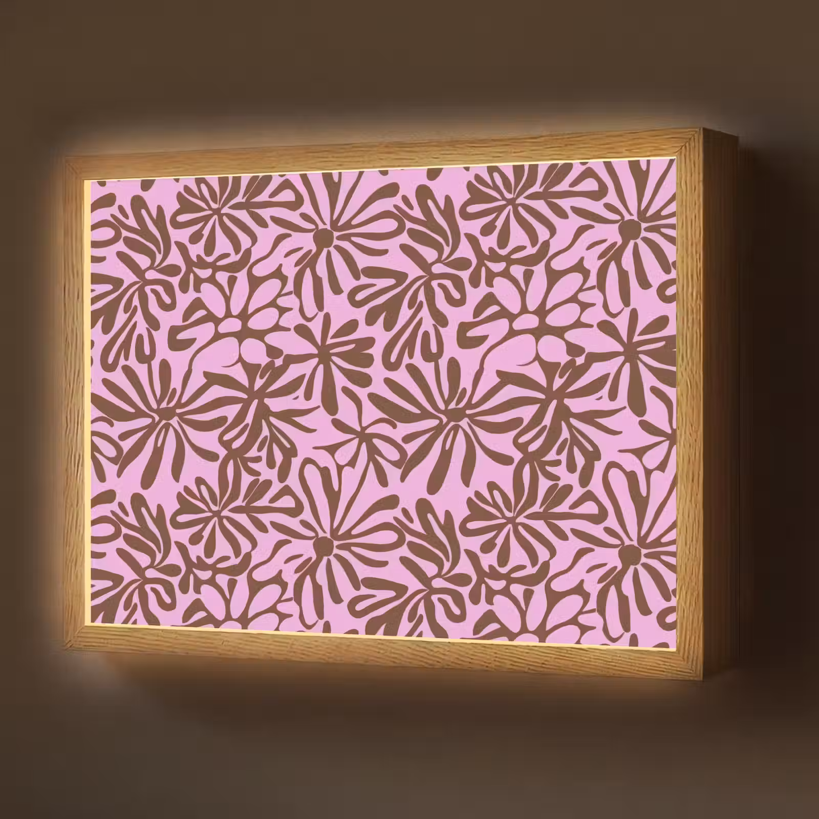 Lightbox - Wandlamp - Organisch - Patroon - Roze — 1