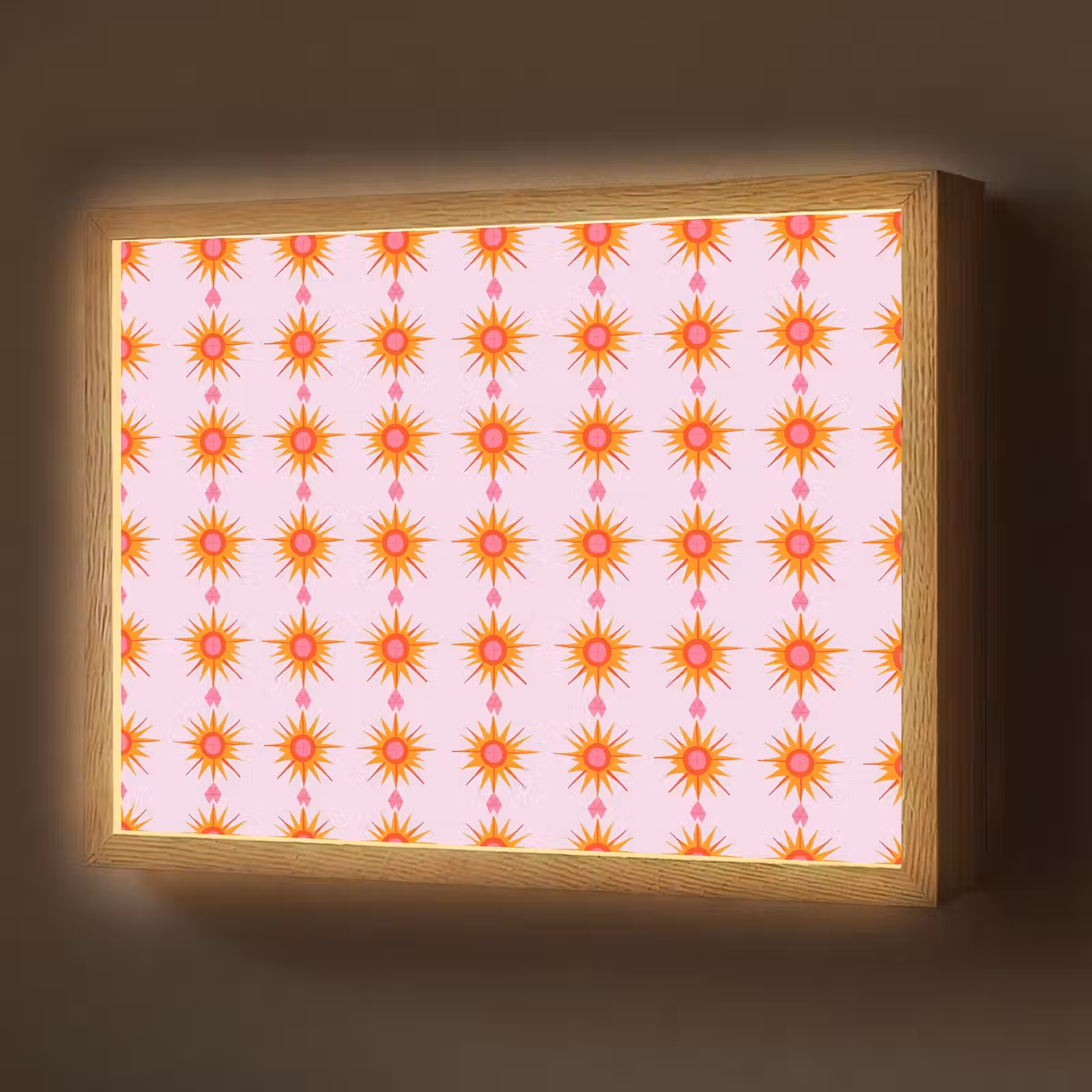 Lightbox - Wandlamp - Zon - Motief - Roze — 1