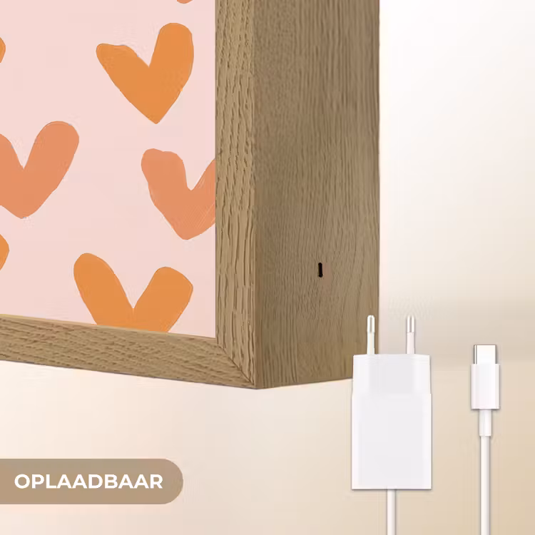 Lightbox - Wandlamp - Hartjes - Getekend - Oranje — 7