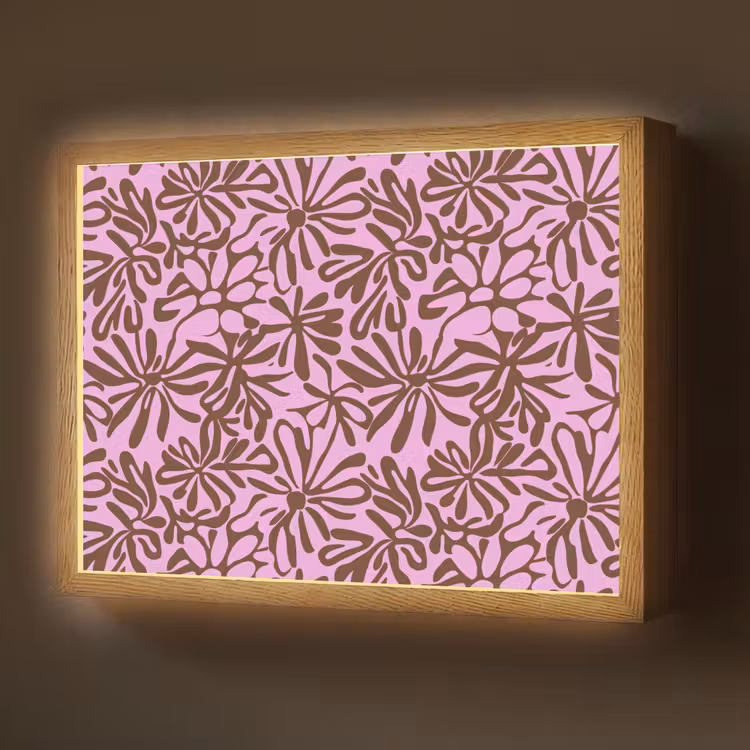 Lightbox - Wandlamp - Organisch - Patroon - Roze — 1