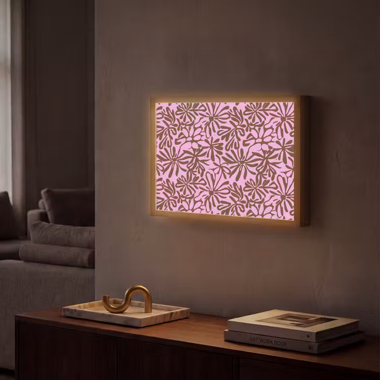Lightbox - Wandlamp - Organisch - Patroon - Roze — 2