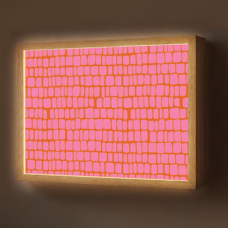 Lightbox - Wandlamp - Organisch - Raster - Roze — 1