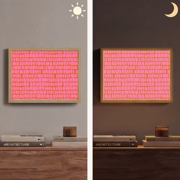 Lightbox - Wandlamp - Organisch - Raster - Roze — 6