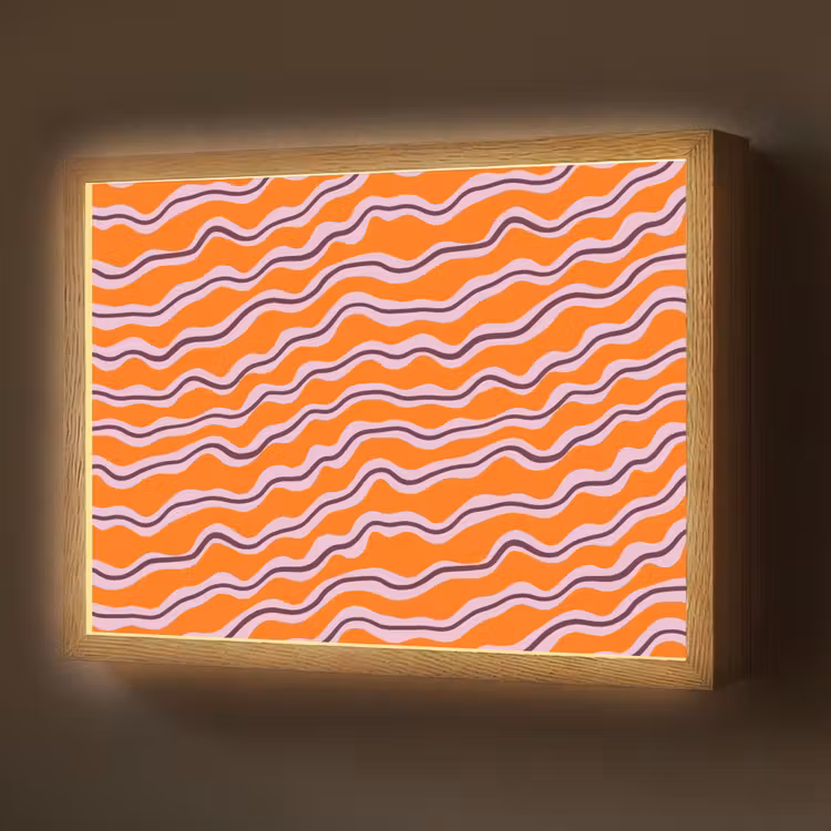 Lightbox - Wandlamp - Retro - Golvend - Oranje — 1