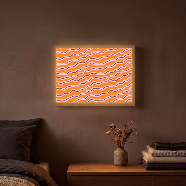 Lightbox - Wandlamp - Retro - Golvend - Oranje — 3