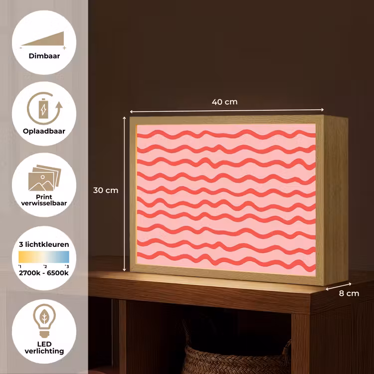 Lightbox - Wandlamp - Speels - Patroon - Rood — 10