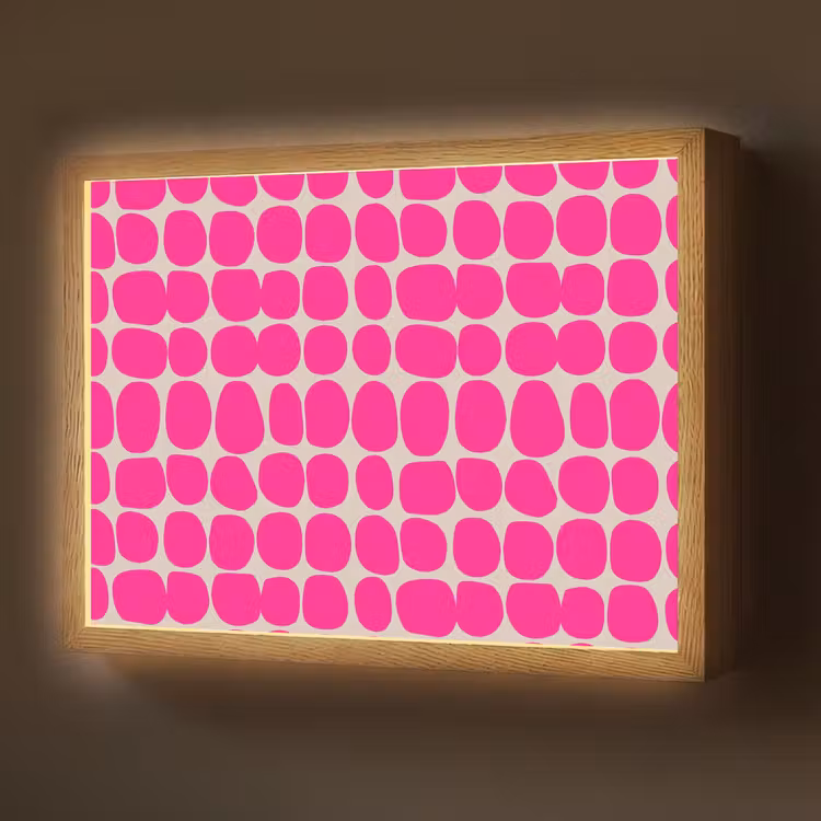 Lightbox - Wandlamp - Stippen - Patroon - Roze — 1