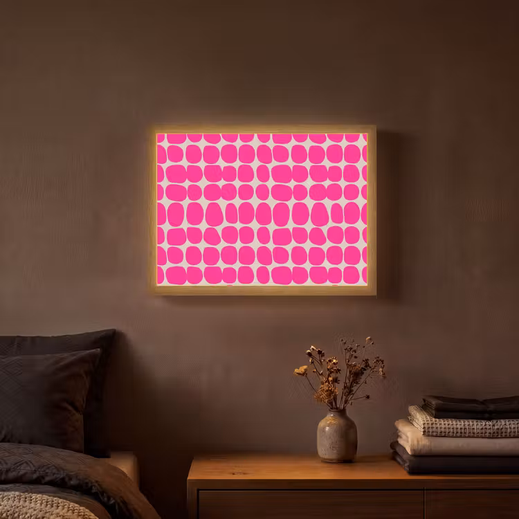 Lightbox - Wandlamp - Stippen - Patroon - Roze — 3