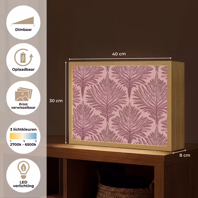 Lightbox - Wandlamp - Varen - Patroon - Paars — 10