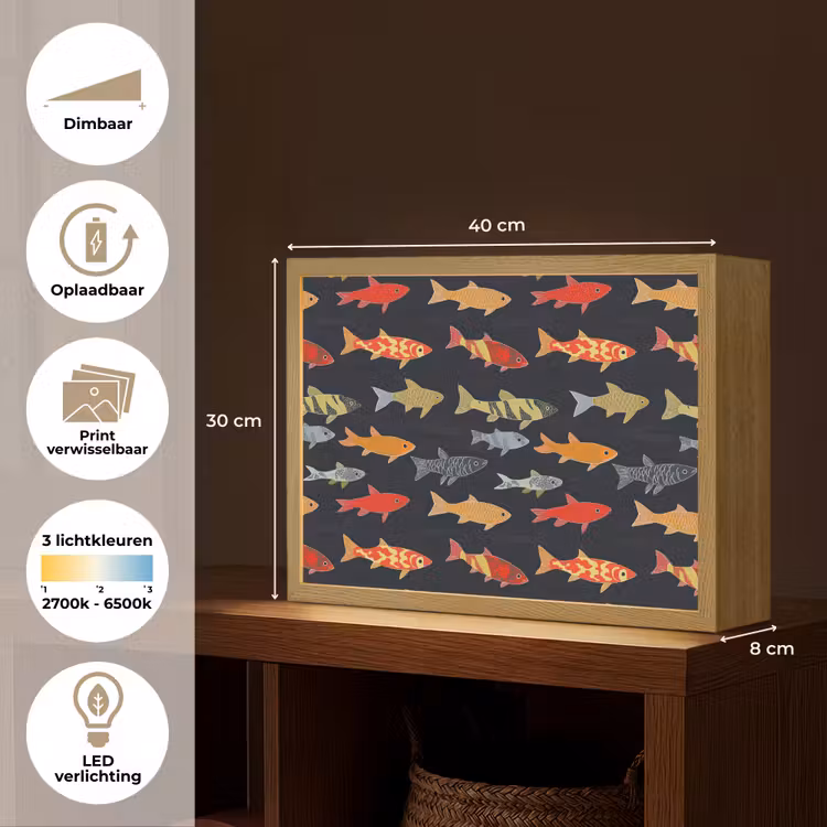 Lightbox - Wandlamp - Vissen - Patroon - Kleurrijk — 10