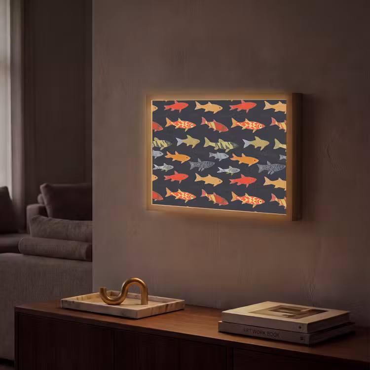 Lightbox - Wandlamp - Vissen - Patroon - Kleurrijk — 2